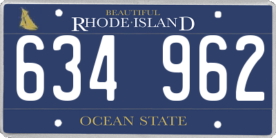 RI license plate 634962
