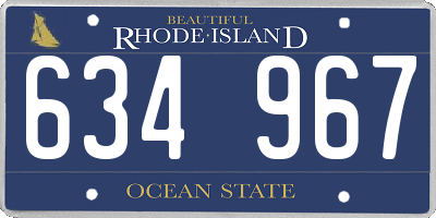 RI license plate 634967
