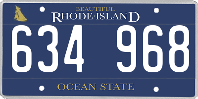 RI license plate 634968