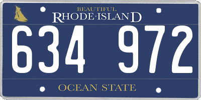 RI license plate 634972