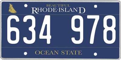 RI license plate 634978