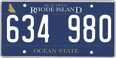RI license plate 634980