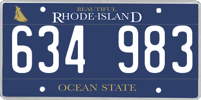 RI license plate 634983
