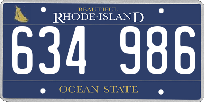 RI license plate 634986