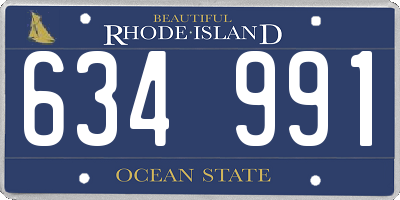 RI license plate 634991