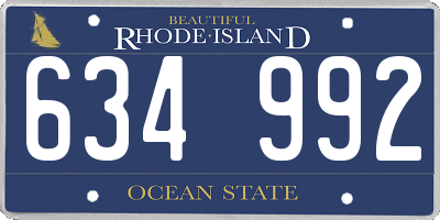 RI license plate 634992