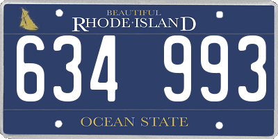 RI license plate 634993