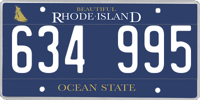 RI license plate 634995