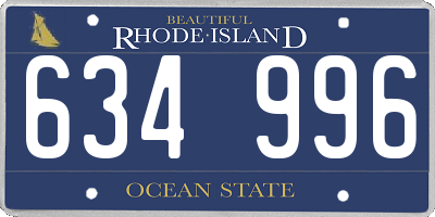 RI license plate 634996