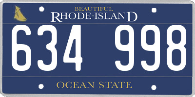 RI license plate 634998