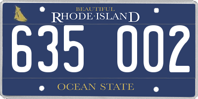 RI license plate 635002
