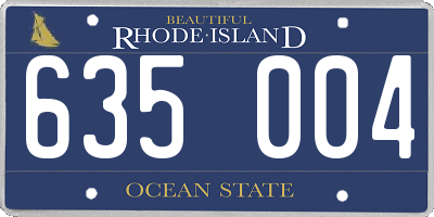 RI license plate 635004