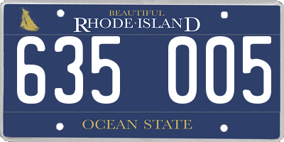 RI license plate 635005