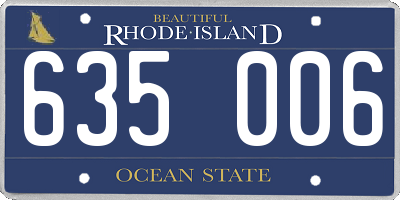 RI license plate 635006