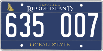 RI license plate 635007