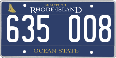 RI license plate 635008