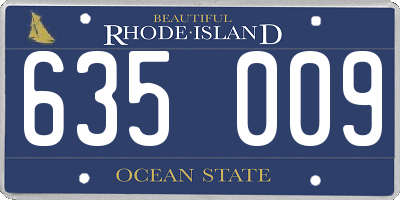 RI license plate 635009