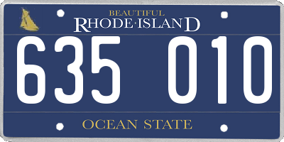 RI license plate 635010