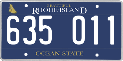 RI license plate 635011