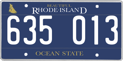 RI license plate 635013
