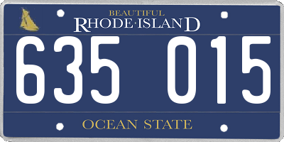 RI license plate 635015