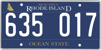 RI license plate 635017