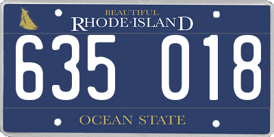 RI license plate 635018