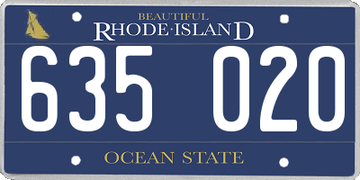 RI license plate 635020