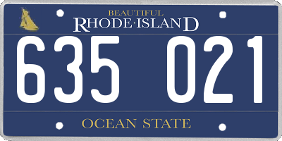 RI license plate 635021