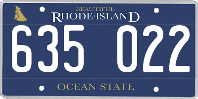 RI license plate 635022