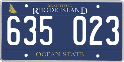 RI license plate 635023