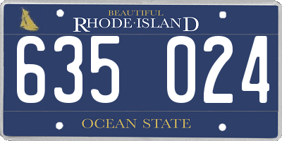 RI license plate 635024