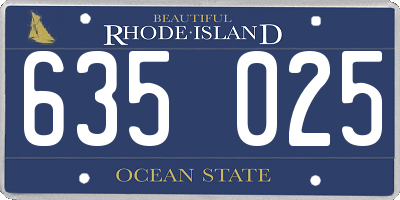RI license plate 635025