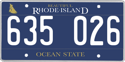 RI license plate 635026