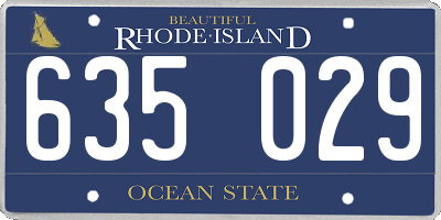 RI license plate 635029