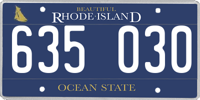 RI license plate 635030