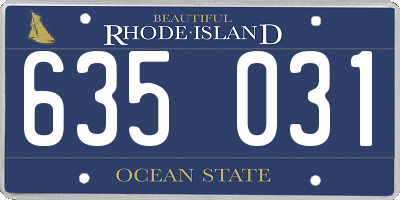 RI license plate 635031