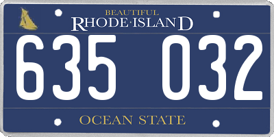 RI license plate 635032