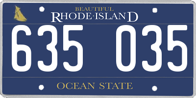 RI license plate 635035