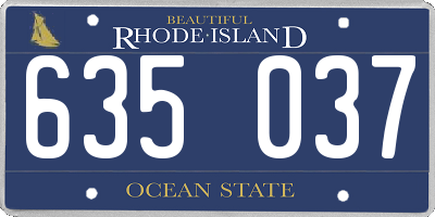 RI license plate 635037