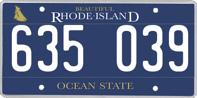 RI license plate 635039