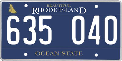 RI license plate 635040