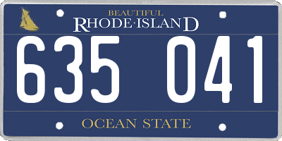 RI license plate 635041