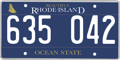 RI license plate 635042