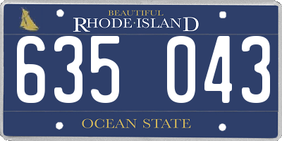 RI license plate 635043