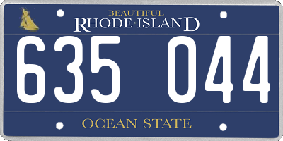 RI license plate 635044