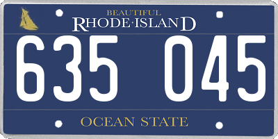 RI license plate 635045