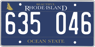RI license plate 635046