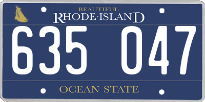 RI license plate 635047