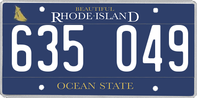 RI license plate 635049